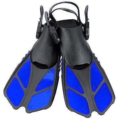 YIORYO Lange Tauchflossen, weiche Tauchflossen mit offenem Absatz, TPR-Slip-on-Typ, Blaue Schwimmflossen for Schnorcheln for Taucher for Sommertauchen (Size : M/L/XL)