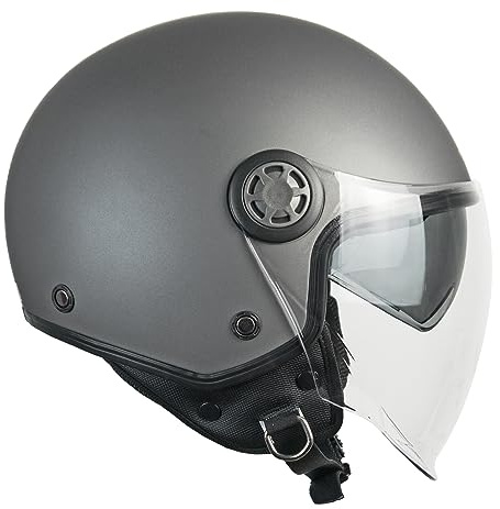 SKA-P Helm mit offenem Gesicht, 1SHA Zen Mono Anthrazit satiniert, L (59 cm)