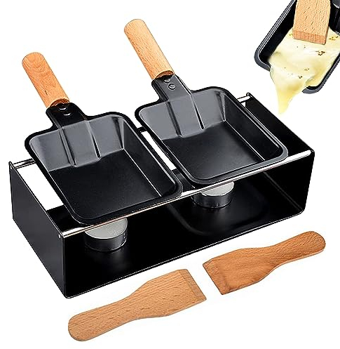 Formaggio per Raclette, Mini Set per Raclette per Formaggio, Teglia da Forno Rotaster Antiaderente Set per Fornello Pentola per Formaggio, Macchina per Raclette Rotaster per Formaggio Portatile