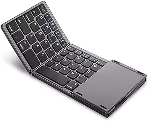 Tastiera Bluetooth Pieghevole, Jelly Comb Dual Mode Bluetooth E Mini Tastiera Wireless Portatile Ricaricabile Cablata USB con Mouse Touchpad,Pleasant63