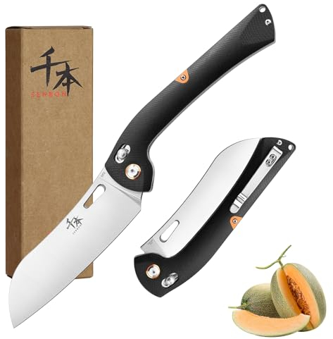 SENBON 440 Sharp Falten Chef Messer G10 Griff Obst Messer Camping Outdoor Back Clip Tragbares Obst