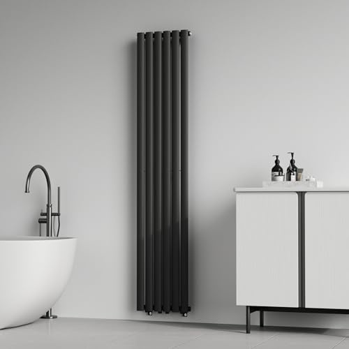 [neu.haus] Radiateur à Panneau Simple Radiateur Design Plat Chauffage Central pour Salon Chambre Salle de Bain 707 W Acier 180 x 36 cm Noir