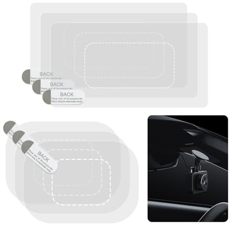 Dashcam Windshield Sticker, Sturdy CAR HUD Screen Sticker Film Easily Prevent Scratching & Falling, Durable and Reusable Windshield Applicator for On Dash Cam (6)