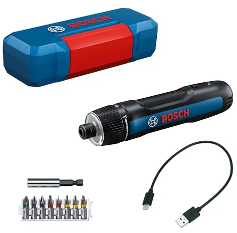 Bosch Professional Atornillador a batería Bosch GO 3 incl. set de 8 puntas, portapuntas, cable USB-C, minimaletín