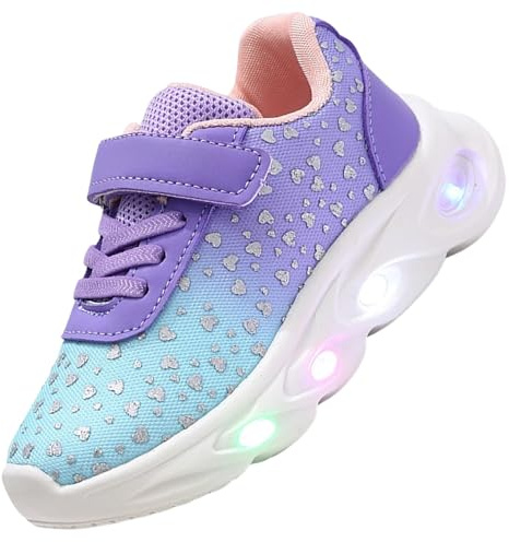 Vorkhuaeri Scarpe LED con Luci per Bambina, Scarpe da Ginnastica Luminose per Bambine, Scarpe Bambini Bimba Tennis Sportive Illuminate Moda Natale