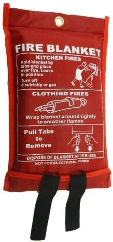 Fire Blanket Large, Kitchen Home Safety Emergency Fire Blanket - Quick Unfolding & EASY TO USE with Loops, 1mX1m EMERGENCY FIRE BLANKET, IDEAL FOR KITCHEN, OFFICE, HOME, CARAVAN, LARGE FIRE BLANKET