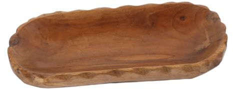TOPBATHY Wooden Fruit Tray 30cm Wavy Edge Rectangular Serving Plate Food Serving Tray Decorative Snack Bowl for Home Kitchen Dining