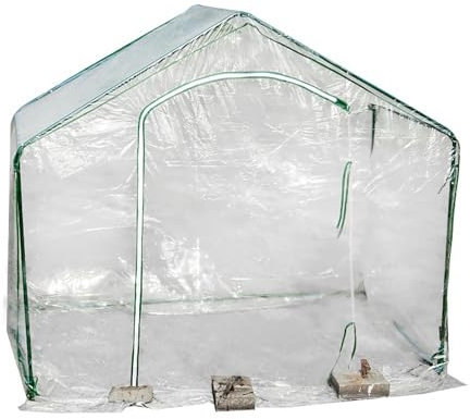 Serra per Piante da Esterno Invernale Serra Riscaldante con Porta a Tapparella, Idratata e Protetta dal Gelo e dalla Pioggia, per Balcone/Giardino/Terreno/orto