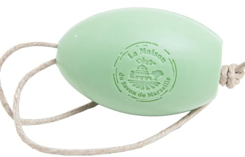 Savon de Marseille - French Soap On A Rope - Natural and Eco Friendly Hand Wash - Made with Organic Argan Oil - Verbena Fragrance - 270g Bar