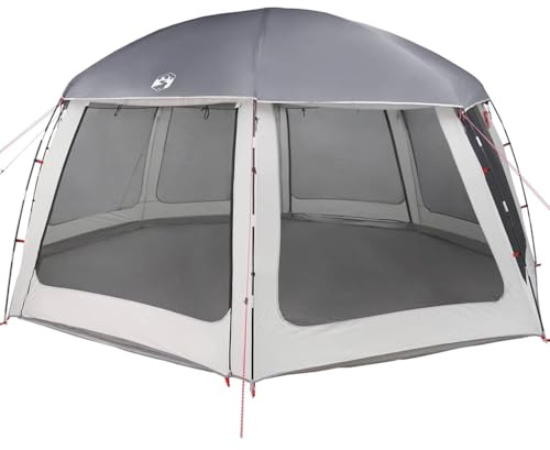 vidaXL Poolzelt mit abnehmbarem Überzelt Netzwänden Grau 612x612cm