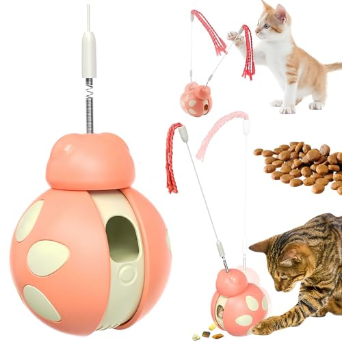 DabbOo Jouets Chats Intérieur Rose Jouet Chat Interactif Jouets Distributeurs de Nourriture pour Chats Entraînement à l'alimentation Lenter Jouets Chats Un Cadeau Parfait pour Les Amoureux des Chats