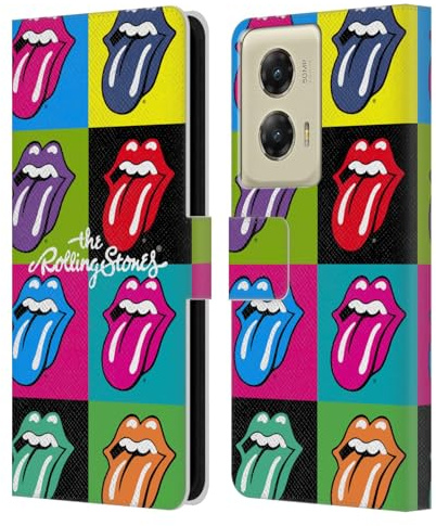 Head Case Designs Officially Licensed The Rolling Stones Pop Art 1 Licks Collection Leather Wallet Case Compatible with Motorola Moto G Stylus 5G (2024)