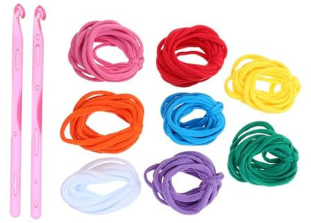 Housoutil 98pcs Loom Potholder Weaving Craft Kit Elastic Cord Braided Coaster Bowl Pad for Girls Boys and Girls DIY Toys