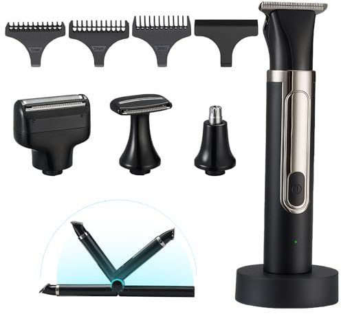 Back Shavers for Men, Back Razor Hair Remover Shaver for Men Long Handle, Wet/Dry Use, Cordless & Rechargeable for Body Hair Trimming & Shaving（5 Different Head）
