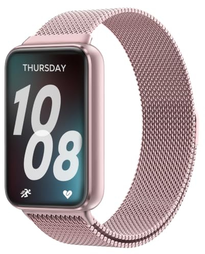 Astorgos Metall Armband Kompatibel mit Samsung Galaxy Fit 3, Edelstahl Ersatzarmband Uhrenarmband mit Magnetverschluss für Damen Herren