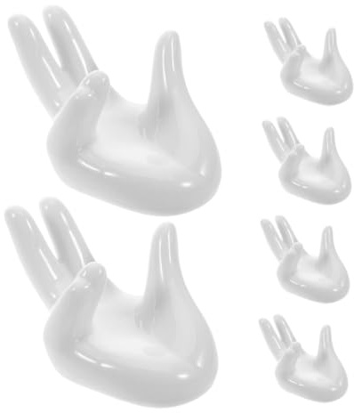 IWOWHERO Lot de 6 coquetiers en porcelaine pour œufs de Pâques et œufs durs - Support décoratif pour cuisine et repas de famille - Multifonctionnel et durable