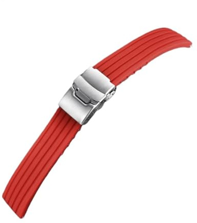 18mm 20mm 22mm 24mm band Quick Release klockarmband Silikon Armband Mjukt gummi Smartwatch Klocktillbehör(Röd,22mm)