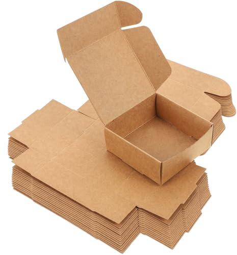 Geschenkboxen aus Kraftpapier mit Herzloch, Vintage | Einfach Aufzubauen, Glatte Oberfläche, Stabil Verarbeitet, Passend für Küchen und Restaurants, 15 Stück Packung