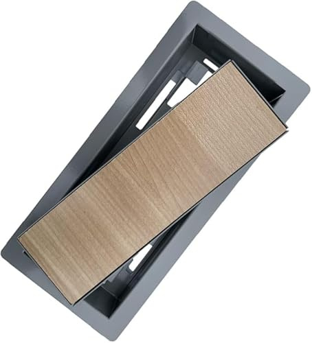 Floor Register 4x10 Modern Vent Covers Tile Insert Cover Steel Vents registers 10x4 Drop in with Custom Made Tiles Inserts Iron Tray Low Profile Hardwood Floors grates Grille Marble (1 X Grey)