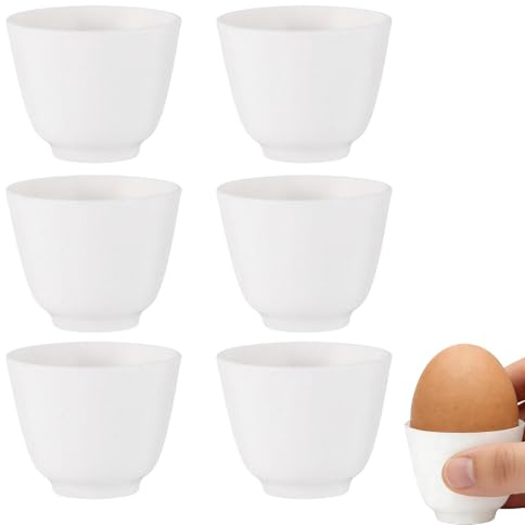 BAIFULAI Eierbecher Porzellan 6er Set, 5 x 4,3cm Eierbecher Set aus Keramik, Ofenglasurverfahren, Glatt und gratfrei, spülmaschinenfest & in Geschenkbox, Eierbecher für Frühstückstische