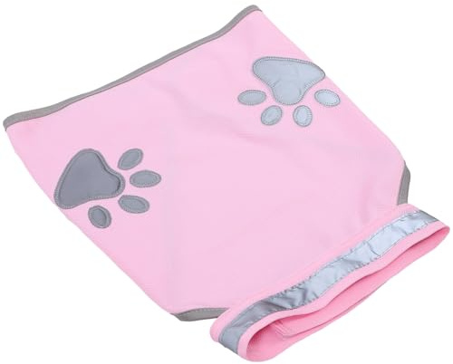 HOLIDYOYO Chaleco Reflectante para Perros Talla M, Color Fluorescente Rosa Estampado de Patas, Chaleco de Seguridad Transpirable para Actividades al Aire Libre y Alta Visibilidad Nocturna