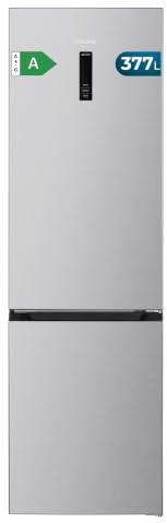 Cecotec Frigorífico Bolero CoolMarket Combi 377 Inox A. 377 Litros, Altura 200 cm, Ancho 59,5 cm, Clase A de Eficiencia, Sistema CoolMatrix, Dos Cajones con Control de Humedad, Congelación Rápida