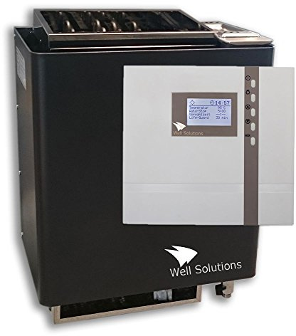 Well Solutions® Sauna Premium Set Bi-O Mat in 6 kW und Premium Steuerung Econ H4, Silikonkabel, Steine