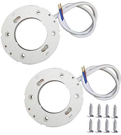 Lot de 2 douilles GX53 pour lampes LED et ampoules CFL avec fil de 30 cm et vis en acier inoxydable M3