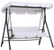 Outsunny Hollywoodschaukel, 3-Sitzer, Dach, verstellbare Neigung, Kissen Sitz und Rückenlehne, 1,72 x 1,1 x 1,52 m (L x B x H), Stahl, schwarz, Polyester, weiß