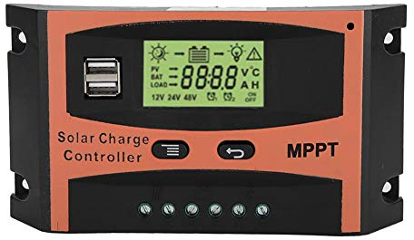 Solarladeregler MPPT 12V / 24V Sonnenkollektor laderegler solar Solarpanel Batterieregler Ladegerät Controller LCD Bildschirm Auto Batterie (60A)
