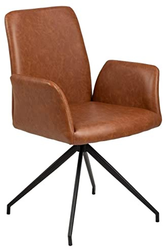AC Design Furniture Naila Carver Esszimmerstuhl, H: 88 x B: 59 x T: 59 cm, Cognac/Schwarz, Kunststoff/Metall, 1 Stk.