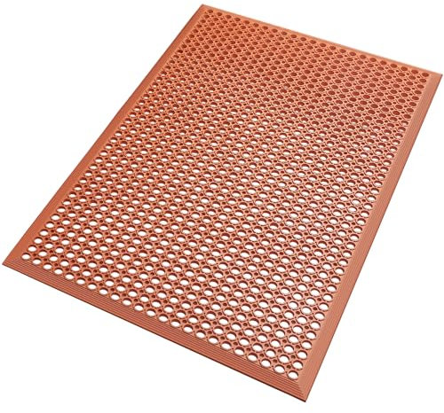 Tapis de sol en caoutchouc anti-fatigue pour la cuisine - Tapis de sol extérieur - Tapis de sol de bar - Tapis de bain - Rouge - 36 x 60 cm