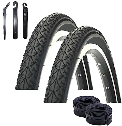 Angebot-Set / 2 x Kenda K-935 26 Fahrradreifen Fahrradmantel in Schwarz 47-559 (26 x 1.75) + 2 passende Schläuche AV inkl. 3 Reifenheber