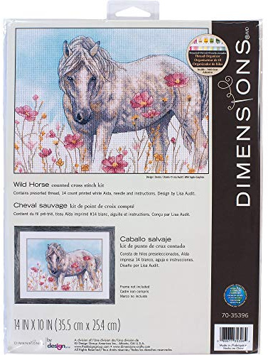 Dimensions Wildpferd Kreuzstich-Set nach Zählmuster, Stoff, Mehrfarbig