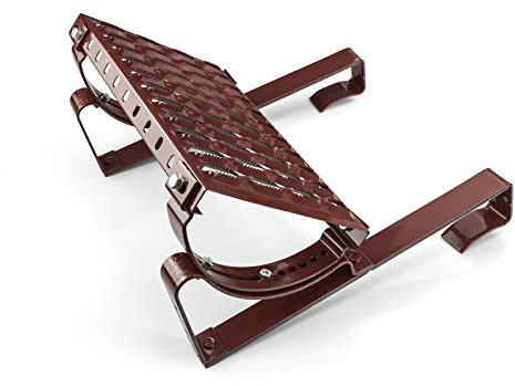 DQ-PP Juego de escalera | 80 cm | rojo castaño RAL 8004 | acero galvanizado | escalera de tejado completa para tejas | pedestal de chimenea | escalera de rejilla