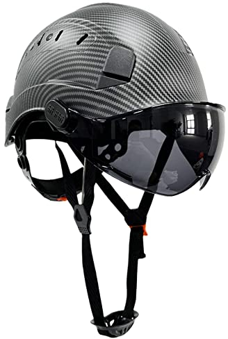 LINGOSHUN Casco Endurance con Visiera Elmetto di Protezione,Cricchetto e Fascia Antisudore,Ventilato Casco di Sicurezza da 52-63 Cm/C / 1 PCS