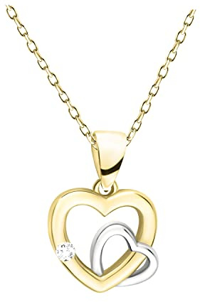 SOFIA MILANI - Damen Halskette 925 Silber - mit Zirkonia Steinen - Herz Anhänger - N0545