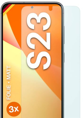 moex FlexProtect matte Schutzfolie für Samsung Galaxy S23 Displayschutz Folie matt gegen Reflexionen, Anti Reflex Handyfolie mit Sonnenschutz, Kompatibel mit jeder Handyhülle, 3 Stück
