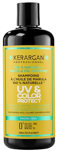 Kerargan - Champú UV & Color con Marula para Cabello Seco/Teñido - Limpia, Protege - Sin Sulfatos, OMG, Silicona - 500ml