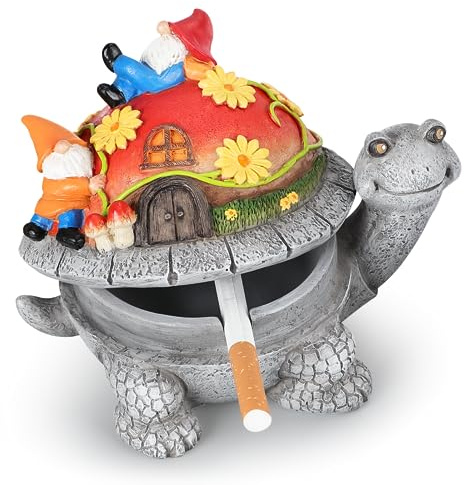 USEWIRE Ashtrays, Cute Turtle Outdoor Ashtray for Cigarettes for Home Office, Porch Patio Decorations, Outdoor Indoor Ashtray, Holiday Gift (Santa Claus)