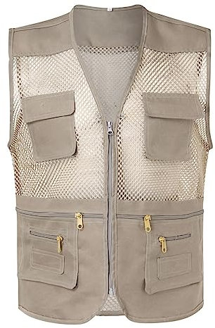 Herren Sommer Outdoor Weste Baumwolle Anglerweste Freizeit Jagd Trekking Wander Angler Camping Safari Weste Ärmellos vielen praktischen Taschen Multifunktionsweste Freizeitweste Funktionsweste