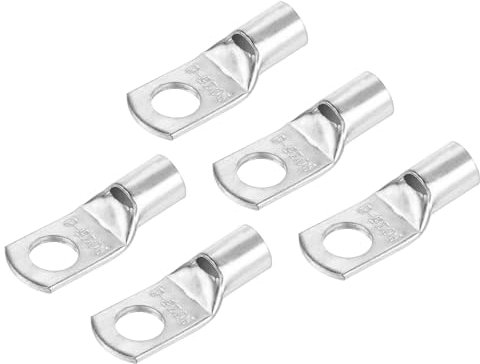 QUARKZMAN 25mm2 4AWG Kupferkabel Anschlussverbinder x 5STK. für Schraubenloch, [Silberton]