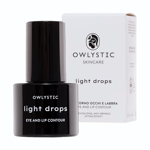 Bio Contorno Occhi Occhiaie con Effetto Antirughe MADE IN ITALY - Gel all'Estratto di Barbabietola e Olio di Carota - Azione Illuminante, Rivitalizza lo Sguardo - Idratante per Labbra OWLYSTIC 15ml