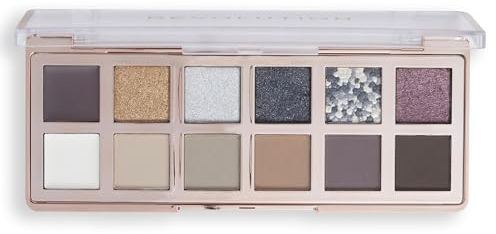 Makeup Revolution, The Smokey Icon Grunge Eyeshadow Palette, Cream, Matte & Shimmer Finishes, 12 Blendable Shades