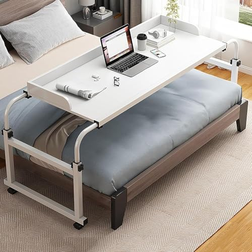 Krankenhaus-Tisch über dem Bett für Zuhause, drehbar, über dem Betttisch mit Rollen, höhenverstellbarer Tisch, Krankenhausbetttisch, Stuhlwagen, Laptop-Schreibtisch für Bett, Liegestuhl, perfekt für