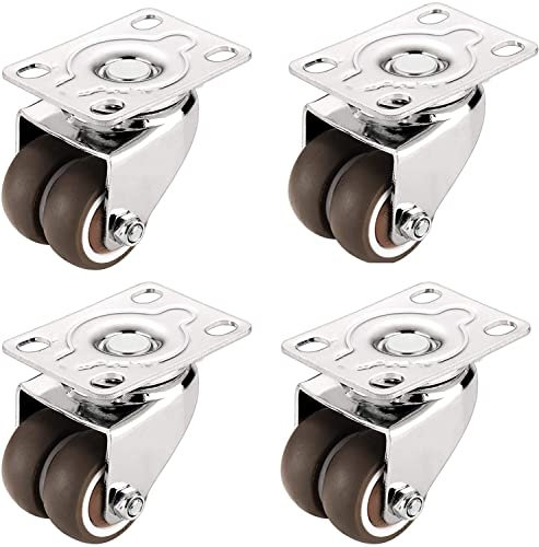 1,5/2 Zoll weiche Gummiräder mit oberer Montageplatte, 360 Grad Lenkrolle mit Bremse, für Schubladendrehrad, leise (Universal 38mm) I (Color : Orientierung, Size : 38mm) (Universal + Bremse 38mm)