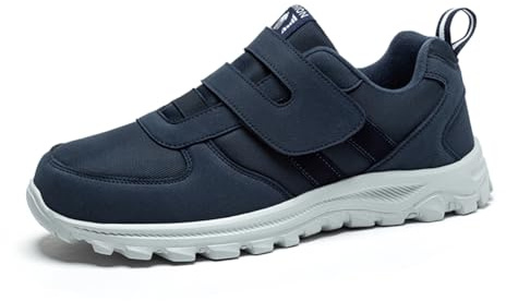 BibHoly Chaussures diabétiques pour homme et femme - Coupe extra large - Pantoufles orthopédiques à fermeture facile - Pour pieds enflés - Fasciite plantaire - Baskets de marche légères avec sangle