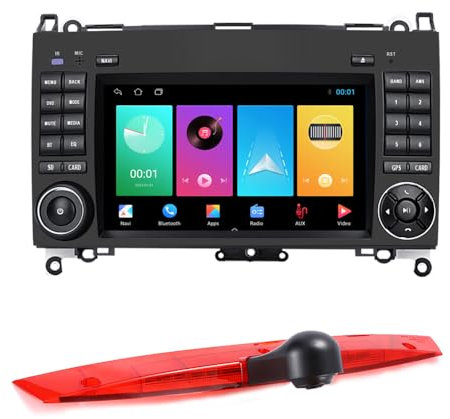 Auto GPS Navi Touchscreen Autoradio Navigation Bildschirme Monitore mit CarPlay & Android +HD Rückfahrkamera kompatibel mit Mercedes-Benz Sprinter B906 W639 W447/V W Crafter (G7239+7239)