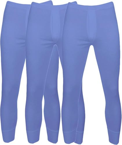 3 Pack Mens Extreme Hot Thermal Underwear Long John Suitable for Winter, Outdoor Work, Travel, Camping & Ski Wear Size S - XXL (XLarge, Blue)
