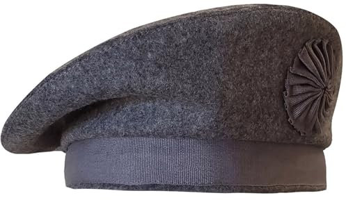 Caubeen Baskenmütze - Militär Armee Stil Hut Kappe - Grau, grau, 61